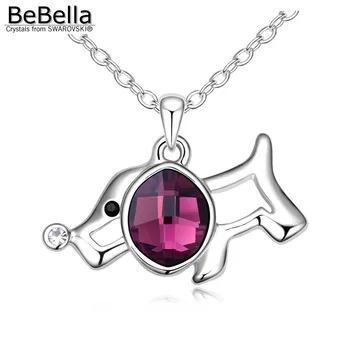 BeBella ljubek pes živali, ogrlico, obesek s kristali Swarovski za dekleta, otroci, otroci, ženske, modni nakit darilo