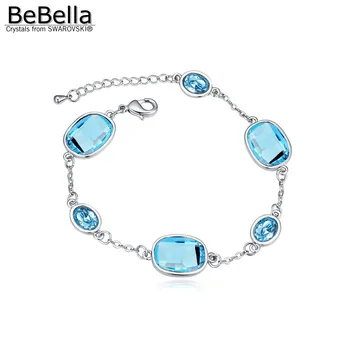 BeBella trendy geometrijske čar zapestnico s Kristali Swarovski prvotni modni nakit blagovne znamke za dekleta, ženske, darilo