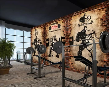 Beibehang ozadje po Meri 3d nostalgično zid retro športna fitnes klub uteži ozadju stenske freske 3d ozadje
