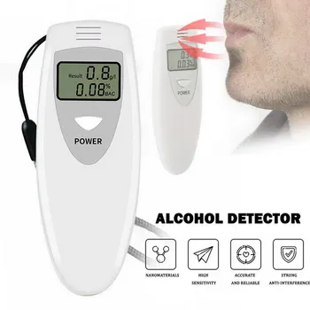 Bela Alkohol Tester Ročne osvetlitve Ozadja Digitalni Alkohol Tester Digitalni Alkohola Dih Tester Breathalyzer Analyzer LCD Detektor