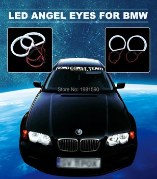 Bela Rumena SMD LED Bombaž Angel eyes Halo obroči za BMW E46 Vorfacelift 1998~2001 Avtomobilski žarometi DRL 4x146mm