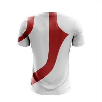 BIANYILONG 2019 Nove Priložnostne Poletje Kratek Rokav Vrhovi&Tees Kratos Bog Vojne (Bela) Unisex 3D T-shirt