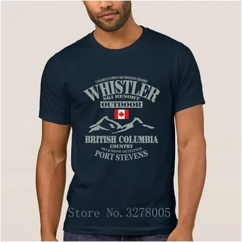 Blagovna Znamka La Maxpa Whistler V Kanadi Smuči Resort T Srajce Srčkan T-Shirt Za Moške Poletne Bombaž Preprost Moški Tee Shirt Tee Vrhovi