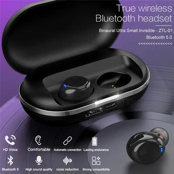 Bluetooth 5.0 Wirless slušalke Hrupa Preklic Stereo Bas Brezžični Šport Čepkov Z 2600mAH Moči Banke zamenljive baterije