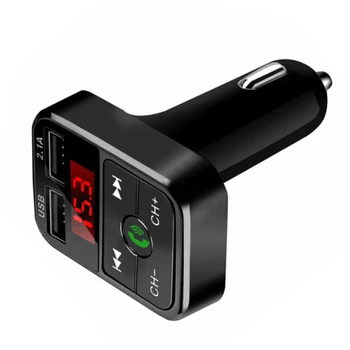 Bluetooth Avto FM Oddajnik Prostoročni Brezžični Radijski Adapter LCD Hitro Dvojni Polnilnik USB MP3 Player, Avto FM Oddajnik