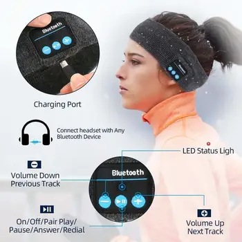 Bluetooth glasbo, šport glavo Brezžični vadbo joge lase pasu za moške Spalna moda teče glavo ženske sweatband 2020