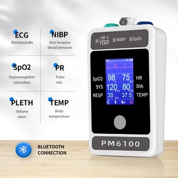 Bluetooth SPO2 VP PR EKG SYS DIA RESP Temp Zaslonu Začetni Ambulantne Medicinske Multifuntion Kirurški Detektor PC Mob iPad Povezava