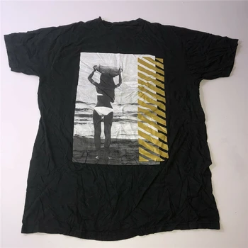 Bowery Mens Črno Bel Sz L Kratek Rokav Graphic Tee T-Shirt Seksi Žensk Deskanje Poletnih O-Vrat Vrhovi Tee Majica