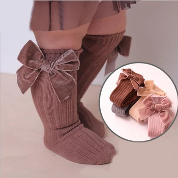 Božič baby dekleta nogavice velika pasja bowknot strani design princesa škornji za dekleta nogavice za otroke leg ogrevalnike meias chaussettes