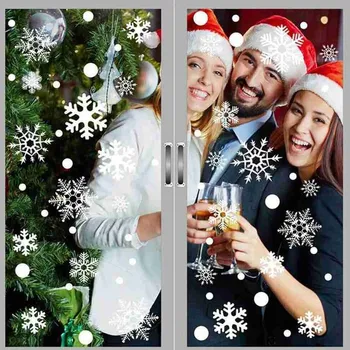 Božič, Bela Snežinka Božič Stenske Nalepke Stekleno Okno Dekorativne Nalepke, Božični Okraski za Dom Novo Leto Darilo