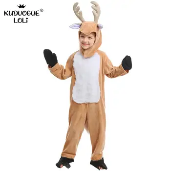 Božič Elk Cosplay Kostum Otroci Jelenov Dan Otrok Živali Igra Halloween Starš-Otrok Uspešnosti Oblačila Počitnice Stranka