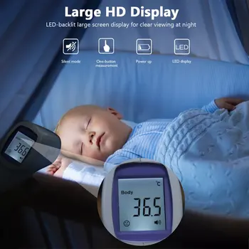 Brezkontaktno Ir Čelo Termometer Za Odrasle, Otroke Z LCD Zaslonom Digitalno Laser za Merjenje Temperature Orodja