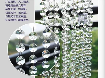 Brezplačna Dostava 240piece /DIY razsvetljavo pribor beaded zavese kristalno kroglice 14 MM prosojni beli octagonal dveh lukenj