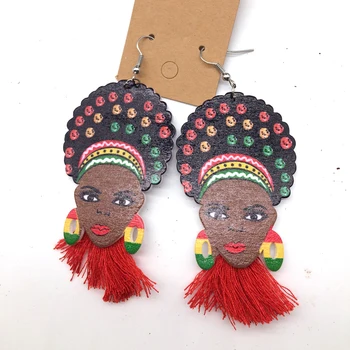Brezplačna Dostava!Afro Ženske Leseni Uhani lahko mešane 5 barv