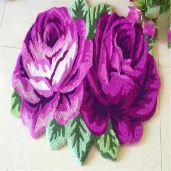 Brezplačna Dostava Nov Modni Dom Dekoracijo Gaddi Preprogo Purple Rose Preproge Spalnica Postelji Pad Anti-slip Preprogo Lepa Blazine