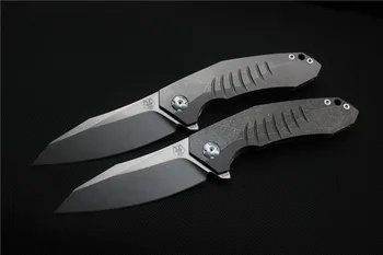 Brezplačna dostava,visoke kakovosti Viteli TOP1 nož,Rezilo:S35VN(pranje Kamna),Ročaj:TC4 Ravnino, ki vplivajo na prostem kampiranje Folding nož EOS