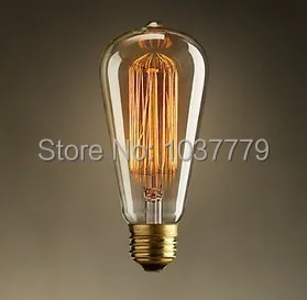 Brezplačno shippng vzorec, da bi ST64 edison žarnice z žarilno nitko D64*L140mm Edison svetilke 220V 40W E27 ali 60-VATNE