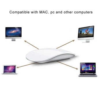Brezžična Tehnologija Bluetooth TouchSensor Miško Ergonomsko Udobno Miši Namizni Računalnik Univerzalno Za MacBook Windows