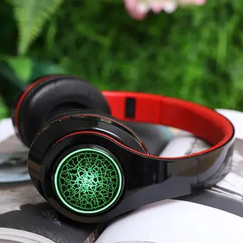 Brezžične Bluetooth Slušalke Zložljive Stereo Gaming Slušalke Avdio za Mp3, Nastavljiv Slušalke Z Mikrofon Podpira TF Kartice LED Bas