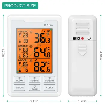 Brezžični Digitalni Zamrzovalnik Alarm Termometer Hladilnik Dom Notranja Zunanja Vremenska Napoved Termometer 2020 Vroče Novih
