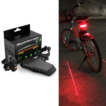 Brezžični Kolesarski Svetlobe USB Polnilne Izposoja Lučka Zadaj Rep Svetlobe Led Vključite Signal ABS Smart Zadaj Lasersko Svetlobo Kolesarske Opreme