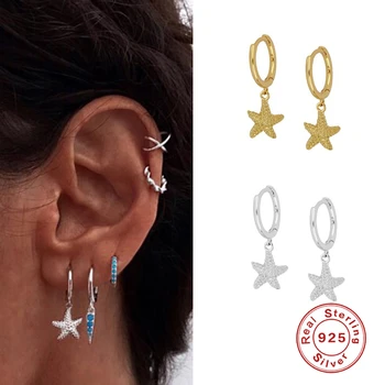 CANNER 925 Sterling Srebrna zvezda Luksuzni Hoop Uhan za vse Ženske-tekma srebrn uhan Piercing Earings Nakit pendientes