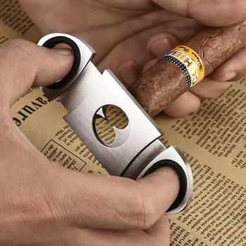 Cigare Rezalnik Kajenje Pribor Iz Nerjavečega Jekla Dvojno Prst Stretch Vnesite Cigar Nož Cigar Dodatki, Kul Pripomočke