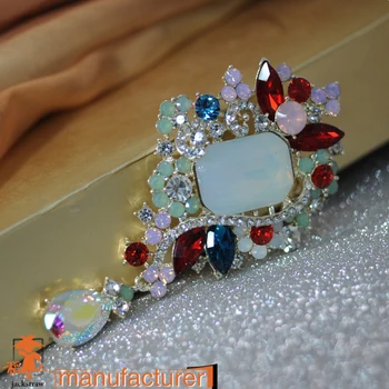 Cnjackstraw nov modni kristalno velika lepa barva jajčnega albumina stekla broška poročni nakit