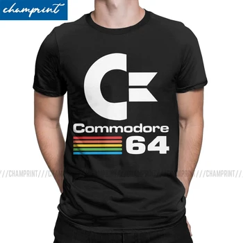 Commodore 64 Logotip Moške Majice s kratkimi rokavi C64 SID Amiga Retro Računalniški Geek Nerd Super Tee Shirt O Vratu T-Majice Ideja za Darilo Oblačila