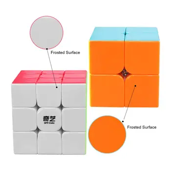 D-FantiX Qiyi Magic Cube Nastavite Qidi s 2x2 Bojevnik W 3 x 3 Stickerless Hitrost Kocka Snop 2x2 3x3 Izobraževalne Puzzle Igrača za Otroka Odraslih
