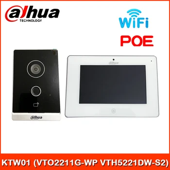 Dahua Video Interfoni KTW01 IP Villa Wi-Fi Vrata Postaje & Wi-Fi Notranji Zaslon DHI-VTO2211G-DP in DHI-VTH5221DW-S2