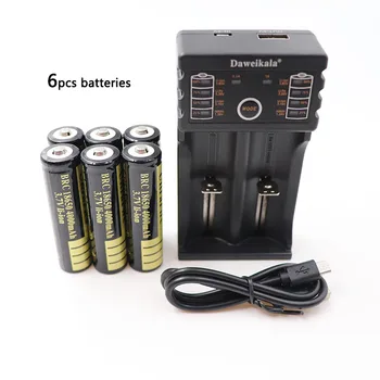 Daweikala 6pcs/Veliko 2019 Novo 18650 3,7 v dc baterija 4000 mah Polnilne baterije Svetilke baterije+1 polni+brezplačna dostava