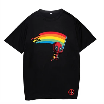 Deadpool Black Fant moška T Majica Vrhnja Bombaž Priložnostne T-shirt Poletnih O-neck Majica Kratek Rokav Dropshipp Teens Dihanje Tee