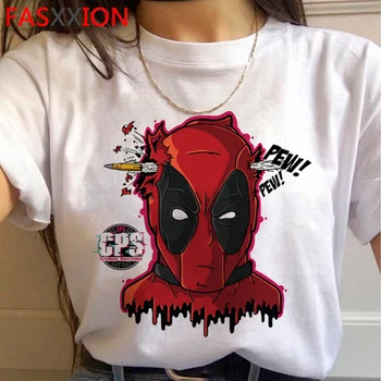 Deadpool Smešno Risanka Graphic majica s kratkimi rokavi Moški Kawaii Anime Unisex Majica Srčkan Ulične Priložnostne Tshirt Hip Hop 90. letih Vrhu Tees Moški