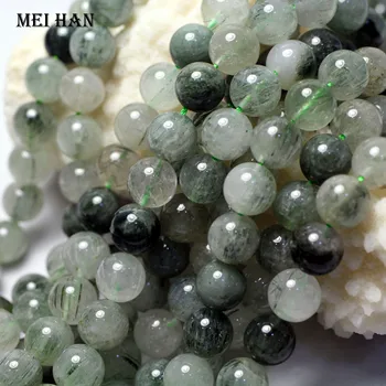 Debelo (sklop 1) 10 mm naravnih Actinolite zelena rutilated quartz nemoteno krog kroglice kamen za nakit, izdelava diy