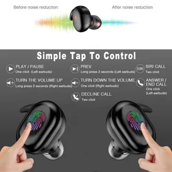 Debelo TWS Brezžična tehnologija Bluetooth Športne Slušalke Stereo Zvoka Slušni Prenosna Slušalka Z Mikrofonom In Polnjenje Box