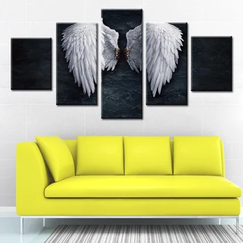 Debelo Uokvirjena 5 Kos Sliko Angel krila Platno Umetnosti Tiskanja Oljna slika, Stenske Slike za dnevno Sobo Slike Dekor