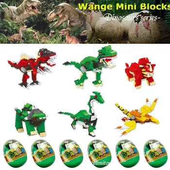 Debelo WANGE Bloki Dinozavri Jurassic Svetu Mini Bloki Izobraževalne Igrače, Montaža Gradbenih Igrače DIY Bloki Otroci Darila