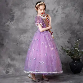 Dekleta Rapunzel Obleko Otroki Pustni Kostumi Za Noč Čarovnic Dekle Rapunzel Cosplay Otroci Zapleten Rapunzel Rojstni Kostum