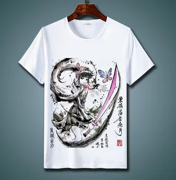 Demon Slayer Natisnjeni T Shirt Ulzzang Tees Moda Japonski Anime Majica s kratkimi rokavi Moški ženske Tshirt