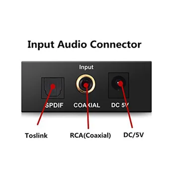 Digitalno Analogni Stereo Audio Converter Koaksialni Optični Signal v Levo, Desni Kanal SPDIF Adapter 3,5 mm Dvojni RCA audio Dekoder