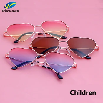 DIGUYAO blagovne Znamke visoke kakovosti Kovinskih otroci oblikovalec sončna očala, fantje, otroci Očala moda luštna dekleta sončna očala Srce sončna Očala