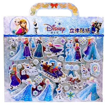 Disney princesa igrače Zamrznjene 3D cartoon Original anime stereoskopski nalepke, Ana Aisha dejanje igrače kompleti za dekle darila