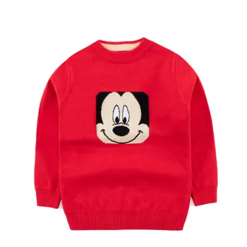 Disney Risanke Otroški Puloverji Pleteni Pulover Plašč Oblačila Dvojno Plast Dekle Pozimi Vrhovi Mickey, Donald Fauntleroy Raca Neumen