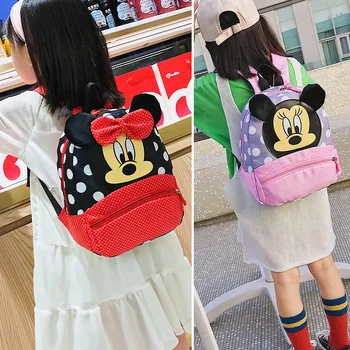 Disney risanke roza črni Mickey Minnie platno šolsko torbo srčkan fantje dekleta baby otrok vrečko majhen nahrbtnik lahki bookbag