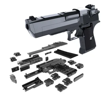 DIY gradniki igrače orožje Desert Eagle in BERETTA Revolver z bullet plastično pištolo model za otroke fantje