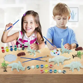 DIY Kolorit 3D Barvanje Živali Dinozaver Model Risanje Grafitov Igrača Nastavite Otroci Otrok nestrupene Barve Umetnosti Za Otroke Dekleta Fantje