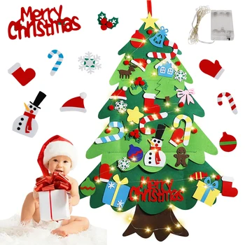 DIY Čutiti Božično Drevo Okraski Otroci Darila Steni Visi Xmas Tree 31pcs Okraski Božič Dekor Za Dom Stranka Dekor 2021