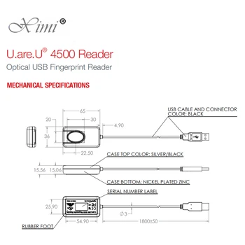 Dobra Kakovost URU4500 Biometričnih optični bralnik Prstnih odtisov USB Komunikacije Prstnih Odtisov U. So.U4500 Prstnih Senzor