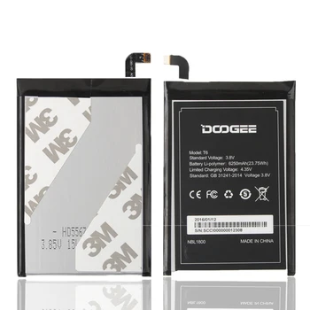 DOOGEE T6 pro Baterije 6250mAh Prvotne Nove Nadomestne opremo akumulatorji Za DOOGEE T6 Pametni Telefon + Na zalogi